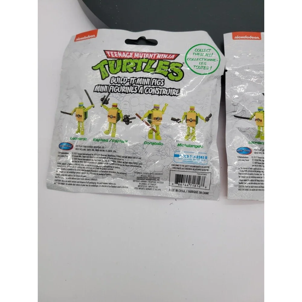 TMNT Build-It Series 2 Pack Minifigure Set Nickelodeon Just Play Donatello Miche